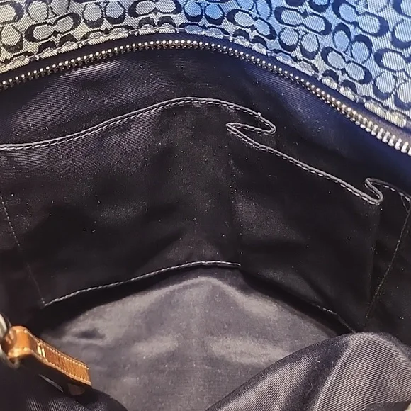 Coach Vintage Micro Kissing C's Denim Tote Euc - Picture 15 of 16